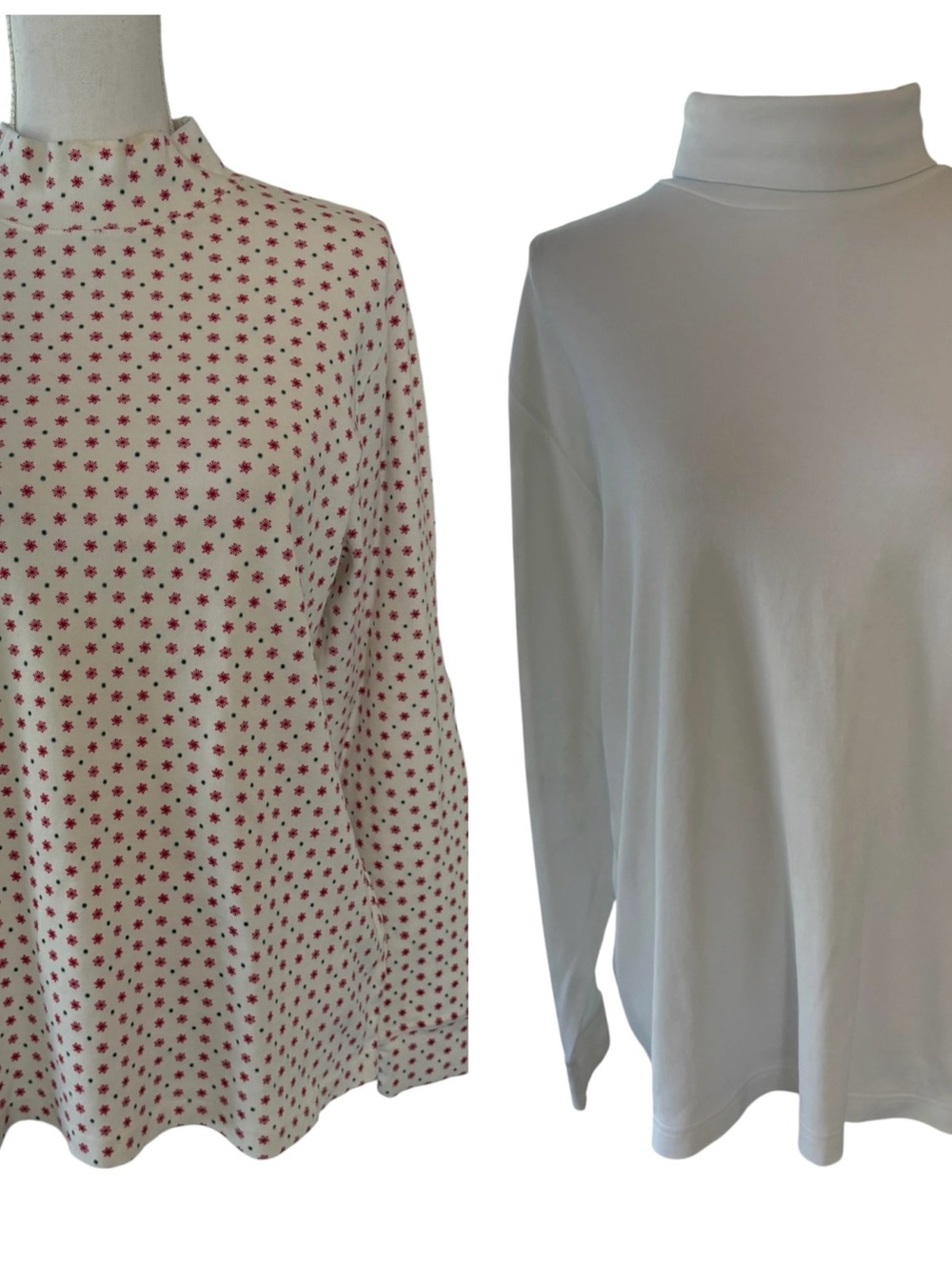 Land’s End Bundle of 2 Turtleneck Cotton Shirts. Size L